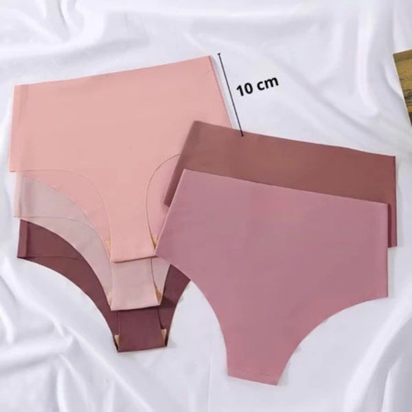 Kit 5 Calcinhas Cós Alto Sem Costura Corte a Laser