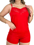 Pijama Baby Doll Sexy Premium Detalhe de Renda