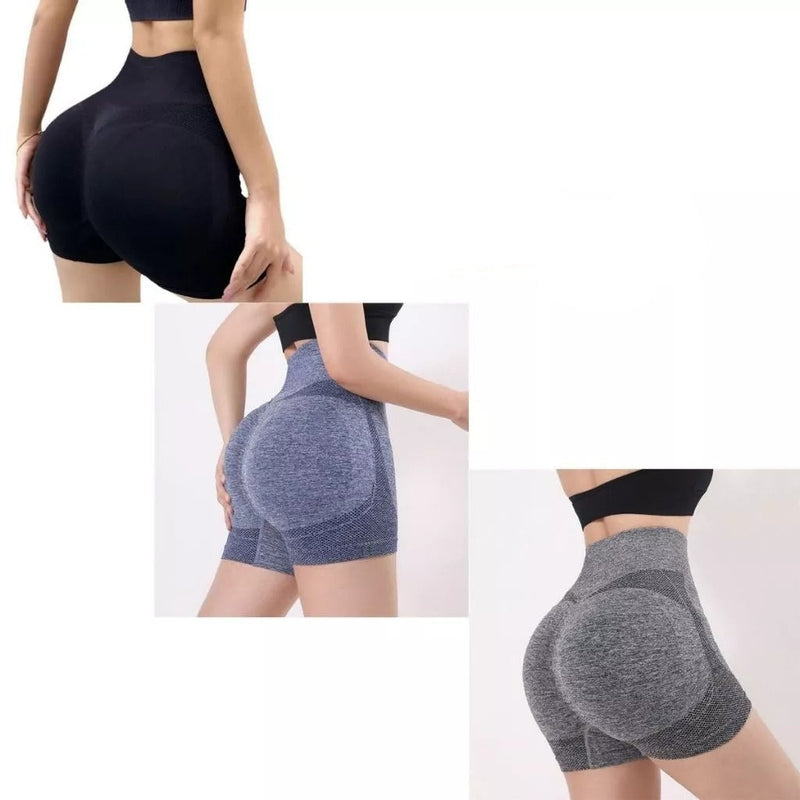 Shorts Academia Cintura Alta Empina o Bumbum - 3 Unidades