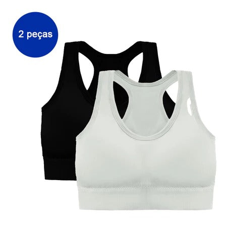 Kit 2 Top Academia Sutiã Esportivo Fitness Sustentação