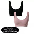 Kit 2 Top Sem Costura Corte a Laser Com Bojo Segunda Pele Para Academia