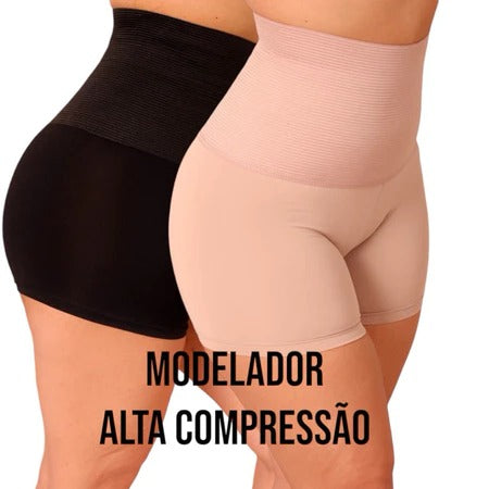 Cinta Short Modelador Alta Compressão Reduz Medidas pós parto