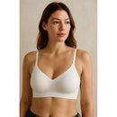 Kit Sutiã Poliamida Sem Costura Corte a Laser Com Bojo Removível e Alça Regulável - 3 Unidades