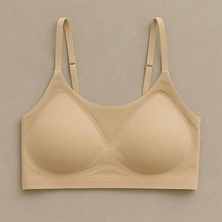 Kit Sutiã Poliamida Sem Costura Corte a Laser Com Bojo Removível e Alça Regulável - 3 Unidades