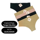 Kit 12 Calcinhas Tanga Cós Alto Sem Costura