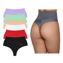 Kit 5 Calcinhas Cintura Alta Cós Duplo Fio Duplo Segura Barriga